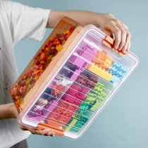 Lego storage box building blocks childrens toys storage box with small particles classification and grid transparent finishing box artifact