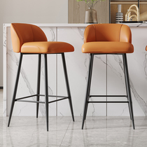 Minimalist bar chair modern minimalist high foot chair leather Home Island dining chair light luxury bar chair bar stool
