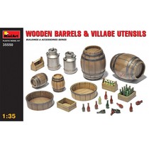 √ Yingli Miniart 1 35 European village appliances and wooden barrel building scenario scenario 35550