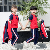 Childrens spring and autumn primary school uniform suit Baseball suit Three-piece set Summer sports class suit Kindergarten suit