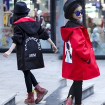 Next inss girls  coat 2021 spring and autumn new casual long Western windbreaker Korean version of the childrens top tide