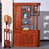 Chinese solid wood entrance cabinet partition screen double-sided carved entrance shoe cabinet Antique furniture Living room foyer wine cabinet