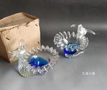 1980s old inventory: antique glass ashtray pen wash glass feeder bird water bowl craft ornaments