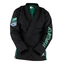 Hyperflly Magnum Gi black men and women with the same gold weave Brazilian Johan Trail suit