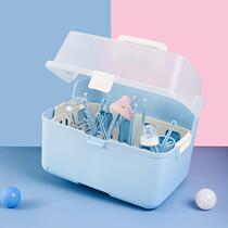 Baby tableware storage box baby bottle storage supplementary food tools childrens bowl chopsticks storage box with cover dust drain