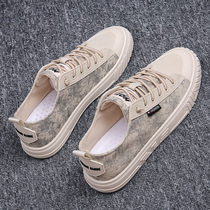 2021 Autumn New Huili mens shoes Korean version of the trend Joker casual canvas shoes mens high white cloth shoes