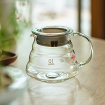 Japan hario sharing pot v60 cloud coffee pot hand-brewed coffee cloud pot heat-resistant glass Japanese-style hand-brewed pot