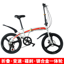 Fashion adult student 20 inch folding variable-speed bike disc brake small adult working bike male and female portable car