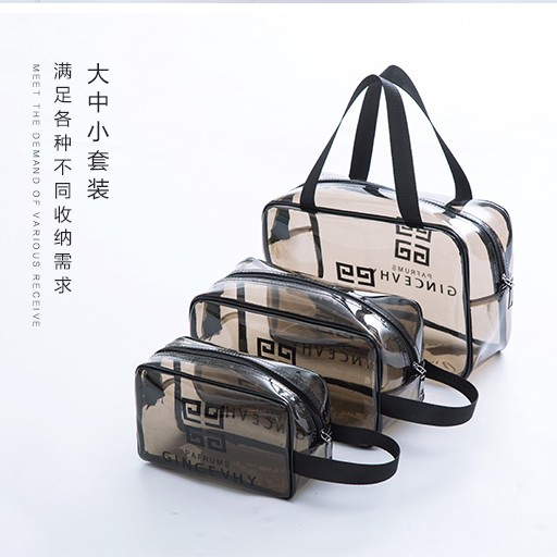 Large capacity portable bag for men and women on business trip water-proof PVC transparent cosmetic bag for washing and gargling bag