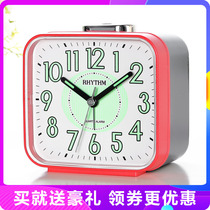 RHYTHM Japan Livocal clocks European-style childrens room mute quartz clock luminous students small alarm clock CRA629