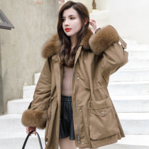 2021 Winter new explosive Parker suit womens long detachable Rex rabbit hair liner fox fur collar real fur