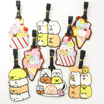 Cartoon corner luggage tag suitcase hangtag silicone creative penguin white pan yellow cat consignment boarding pass pendant ornament