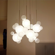 Italian designer Nordic creative Mickey bubble light dining room bedroom duplex floor frosted glass chandelier
