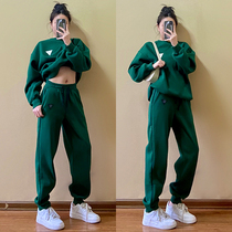 Sandro Moscoloni green necropolis suit women 2022 new foreign air leisure sports loose two sets