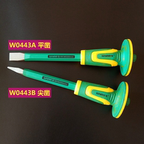 Power lion double-color handle flat chisel W0443A sharp chisel W0443B number M01026 M01027