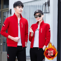 Jordan Nuo couple autumn and winter Korean fashion sportswear set 361 men and women team running warm casual wear