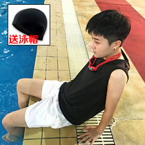 Summer LES corset swimsuit handsome T loose vest Swimsuit unisex hot spring one-piece suit(send swimming cap)