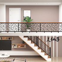 Factory wrought iron stair handrail indoor balcony guardrail fence home solid wood bay window railing attic decoration simple