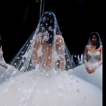 The veil bridal main wedding dress tiara Super immortal long tailing luxury lace Pearl retro hijab champagne women