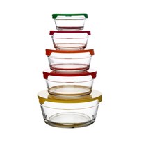 Leftovers with glass storage box refrigerator fresh bowl heat-resistant bento set flat round with lid bowl CY