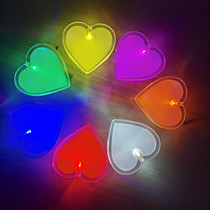 New Blue Red love card work number plate glowing pin type employee badge badge badge work card luminous custom