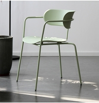 Spot wrought iron armchair green plastic steel chair Nordic terrazzo leisure dining hall chair milk tea shop backrest chair
