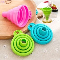  Kitchen artifact Food grade candy color retractable high temperature resistant and durable dispensing small funnel Silicone large diameter funnel