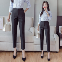 High-end Straight Drum Smoke Tubes Pants Woman 2022 Spring Summer New Korean version Fashion 100 lap high waist Career OL 90% Western dress pants