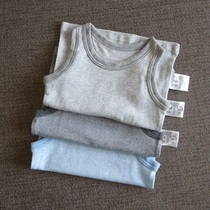 Three Japanese boys baby baby cotton thin base shirt sleeveless T-shirt childrens pinstripe vest
