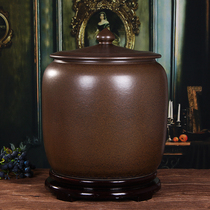 Jingdezhen ceramic rice cylinder moisture-proof insect-proof 15 kg 20 kg 30 kg 50 kg large rice bucket sealed with cover household