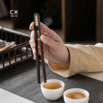 Black sandalwood tea clip wash cup clip kung fu tea set tea ceremony spare parts tea cup cleaning tools solid wood tea tweezers