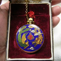 90s out of print inventory new Shanghai stopwatch factory money brand mechanical pocket watch cloisonne dragon and phoenix Chengxiang
