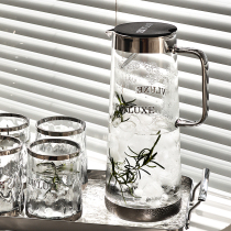 ins glass cold water kettle home living room large capacity heat resistant hospitality bubble teapot high face value summer fruit teapot