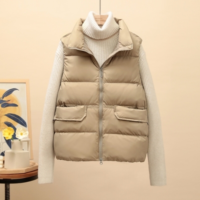 taobao agent Demi-season light and thin vest, short velvet down jacket, duck down