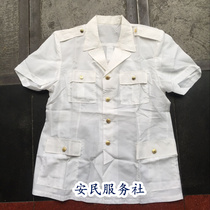 Vintage white short sleeve shirt 87 style 4 pocket shirt silk lining summer short sleeve