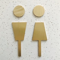 Custom Nordic Modern Brass Toilet Signs Creative Signs for Men's and Women's Toilets Simple Toilet Doors