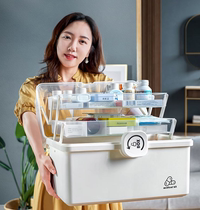 Japanese large medicine box family loaded large-capacity medicine box household medicine storage box multi-layer extra-large classification storage