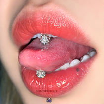 Buy one to one ] Water drill wine will be aligned tongue nail titanium steel anti - allergic spicy teeth nail piercing jewelry