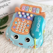 Baby child telephone simulation landline toy male baby music multi-function puzzle early education can bite Mobile Phone Girl