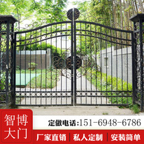 Iron door Garden door Home outdoor villa door Double door Country fence fence door Wrought iron gate