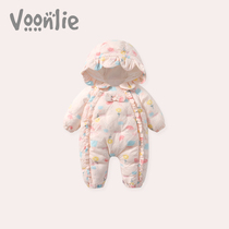 Where hunting baby clothes fall winter suit newborn baby girl jumpsuit with cotton and velvet thick ha clothes holding clothes outside clothes