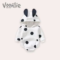 Where to hunt baby clothes autumn and winter clothes female baby jumpsuit full moon princess Ha clothes triangle bag super cute