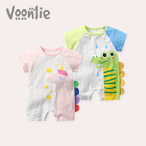 Fan Hunting Baby Summer Clothing Slim Fit Newborn Clothes Men And Women Conjoined Clothes Summer Full Moon 100 Days Khaclothes Pure Cotton