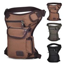 Mens multifunctional canvas leg bag military fans tactical bag outdoor sports riding running bag leggings bag kit New