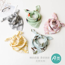 Baby saliva towel triangle towel cotton spring and autumn thin baby scarf head scarf tide