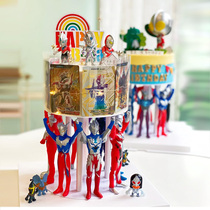 Boys birthday suspension Altman lift cake group Soul Altman fight monster theme ornament scene decoration