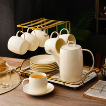 Light luxury tea set set European home simple living room ceramic wedding Cup Teapot Tea Cup Cup set