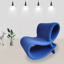 New creative designer chair hollow backrest chair Villa model room modern curved curved single sofa chair