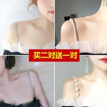 Van Zheza rhinestones transparent shoulder strap accessories underwear invisible good-looking non-lace Pearl sexy can be exposed