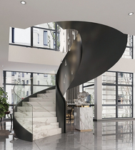 2021 New Spiral Steel Stairs Modern Aesthetics Curved Glass Art Stair Package Design and Installation